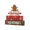Glitzhome® 12" Lighted Wooden Christmas Gingerbread Man Block Table Décor